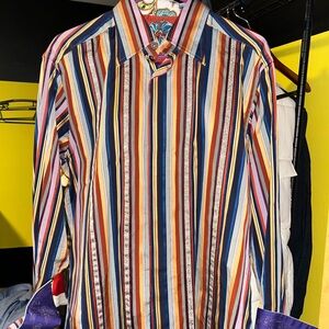 Multicolor Striped Men's Shirt Robert graham size medium